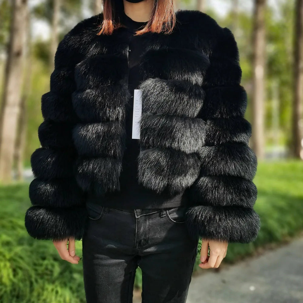2025 MAOMAOKONG Natural Real Fox Fur Coat Women's Jackets Winter Furry Vest Luxury Beige Khaki Short Leather Female Clothing