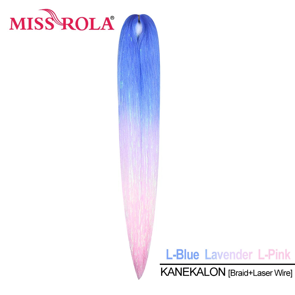 Miss Rola Synthetic 22 Inch 60G Kanekalon Hair Tinsel Wire Jumbo Braid Yaki Straight Hair Extension Twist Braid Bulk Wholesale