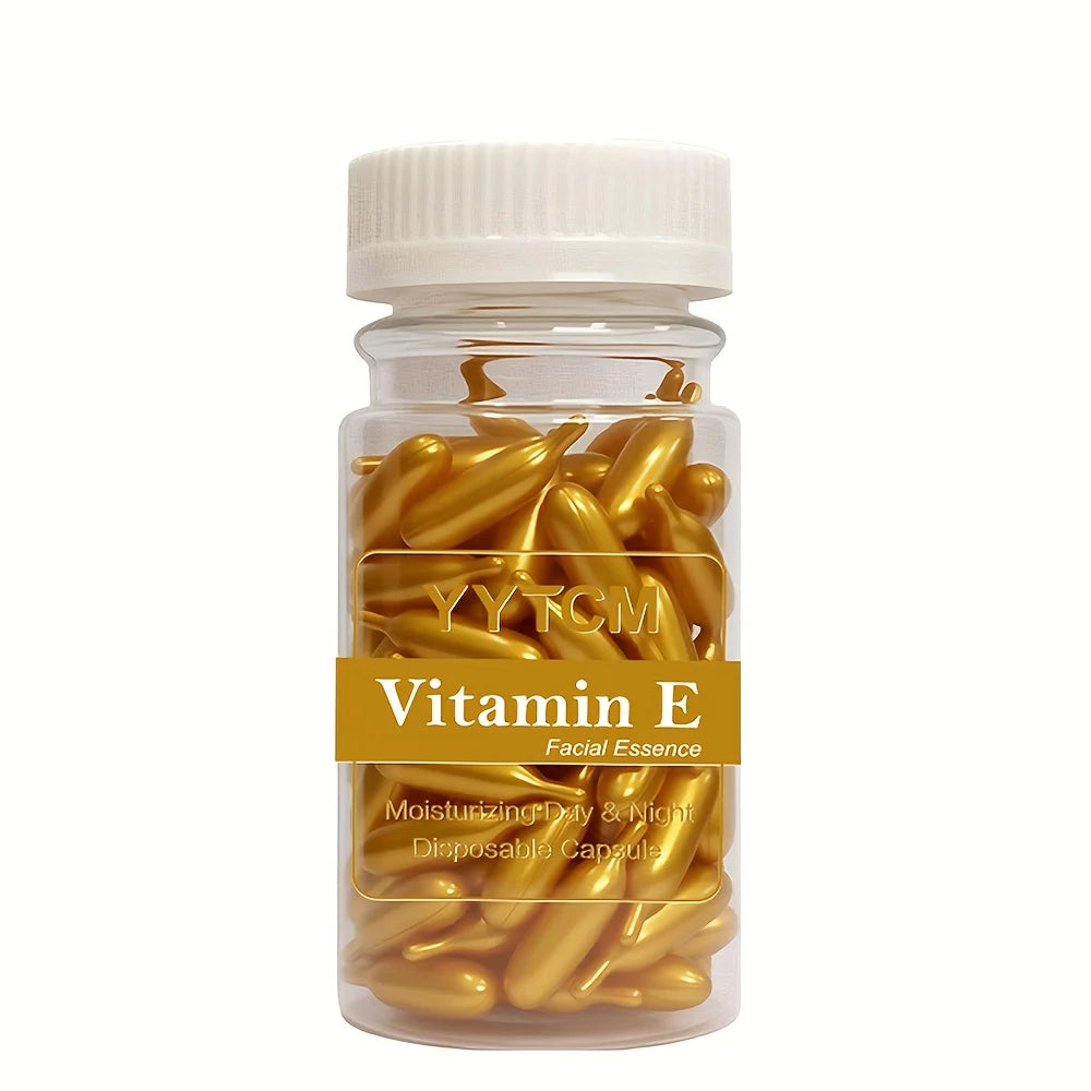 Vitamin E Serum Capsules, Single-Use Essence Capsules, Hydrating and Moisturizing Facial Skin, 90 Capsules/Bottle - 1 Bottle