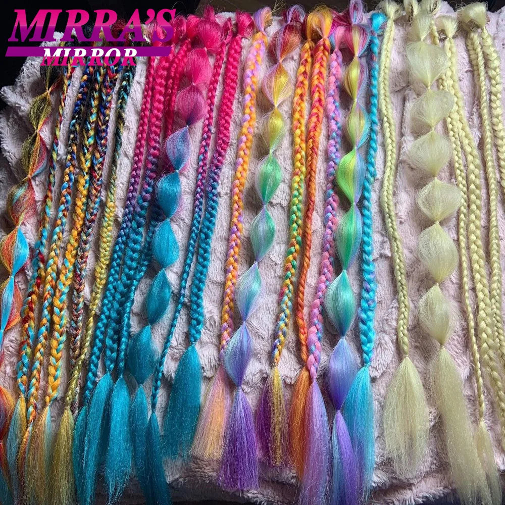 Colorful Jumbo Braiding Hair Extensions For Box Braids Synthetic Hair for Afro Braids Ombre Jumbo Braid Hair DIY Crochet Braid