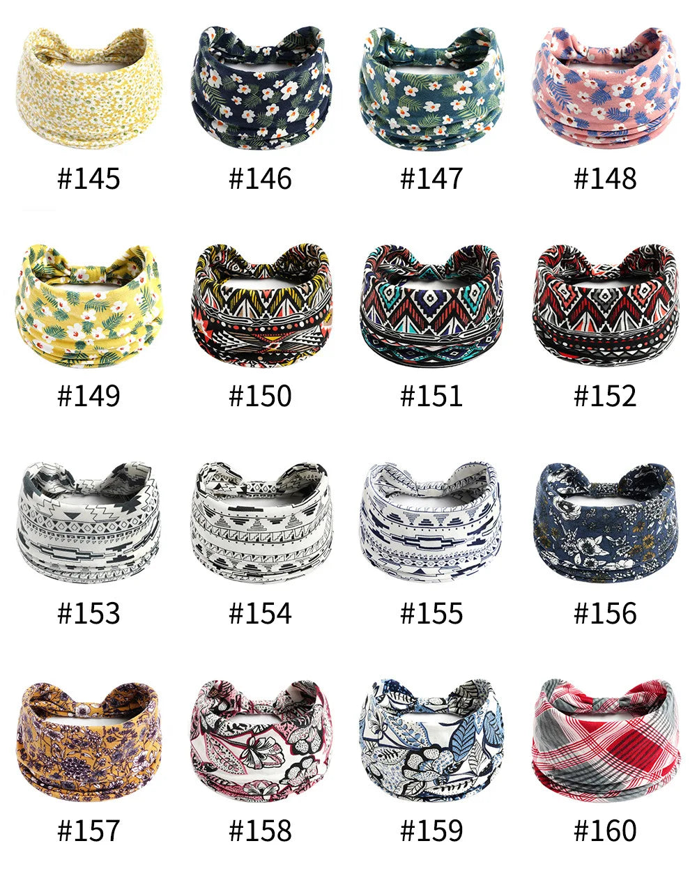 Boho Wide Knot Floral Cotton Headband | Stretch Turban Hair Scarf for Women