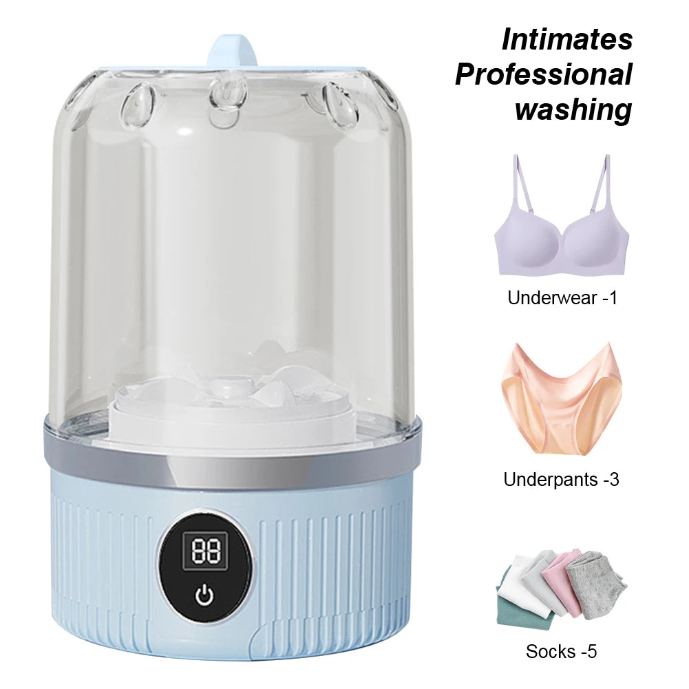 Cordless Small Washing Machine with Laundry Cup Automatic Laundry Cup Rechargeable Mini Special Washer for Baby Clothes
