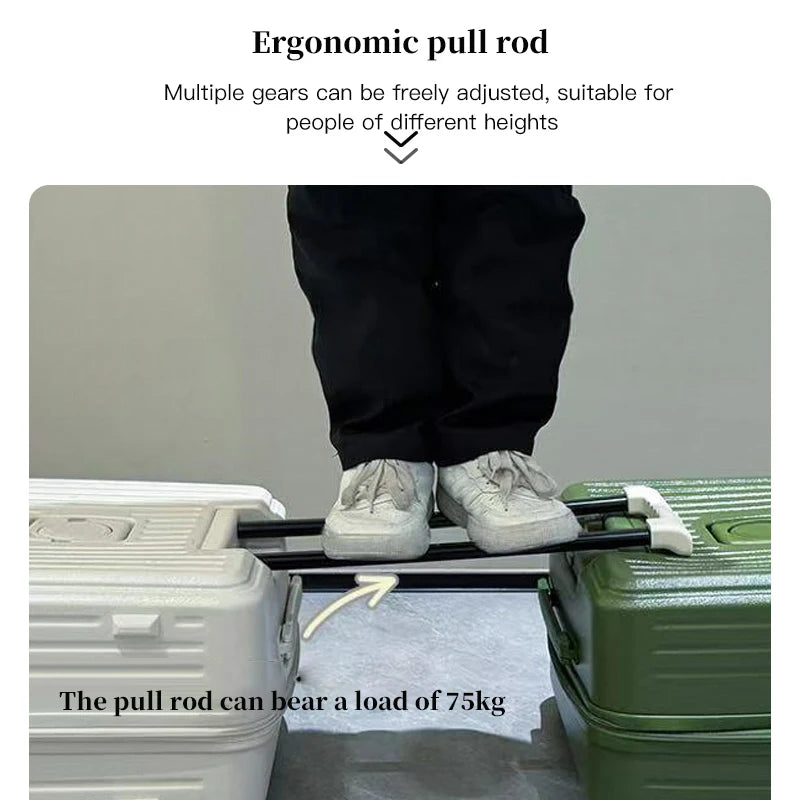 Expandable Hard-Side Trolley Luggage Set with Side Opening - Carry-On & Checked Suitcases, Anti-Shock & Password Lock