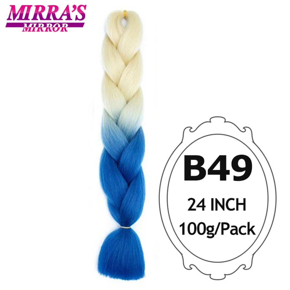 Colorful Jumbo Braiding Hair Extensions For Box Braids Synthetic Hair for Afro Braids Ombre Jumbo Braid Hair DIY Crochet Braid