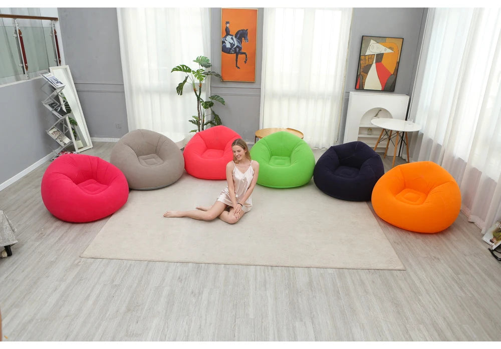 1pc inflatable bean bag sofa - foldable, easy to carry, soft and comfortable inflatable lounge chair, suitable for outdoor/indoo