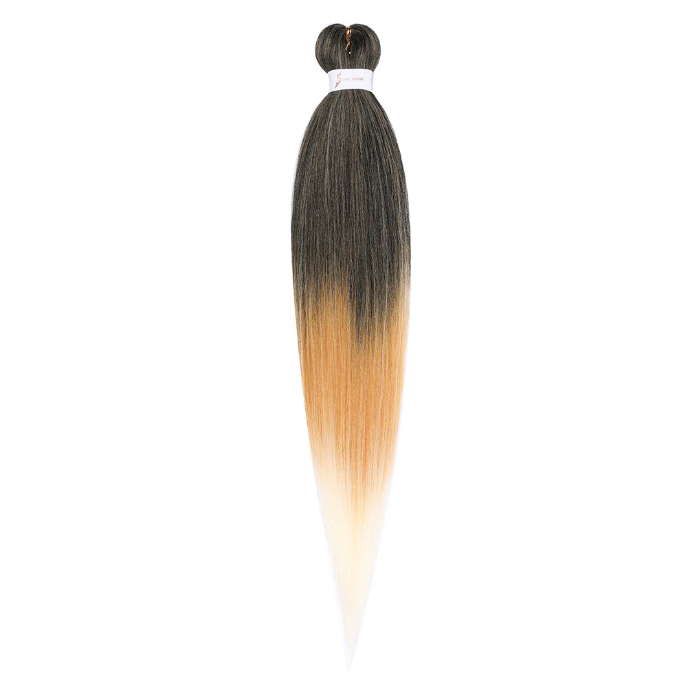 Pre-stretched Braids Hair Professional Itch Free Hot Water Setting Synthetic Fiber Ombre Yaki Texture Braid Hair Extensions