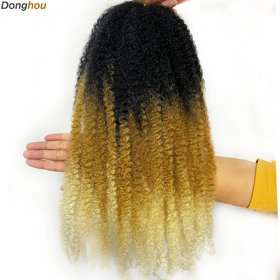 DONGHOU Marley Twist Braiding Hair — 18" Synthetic Afro Twist for Faux Locs & Crochet (1–6 Packs)