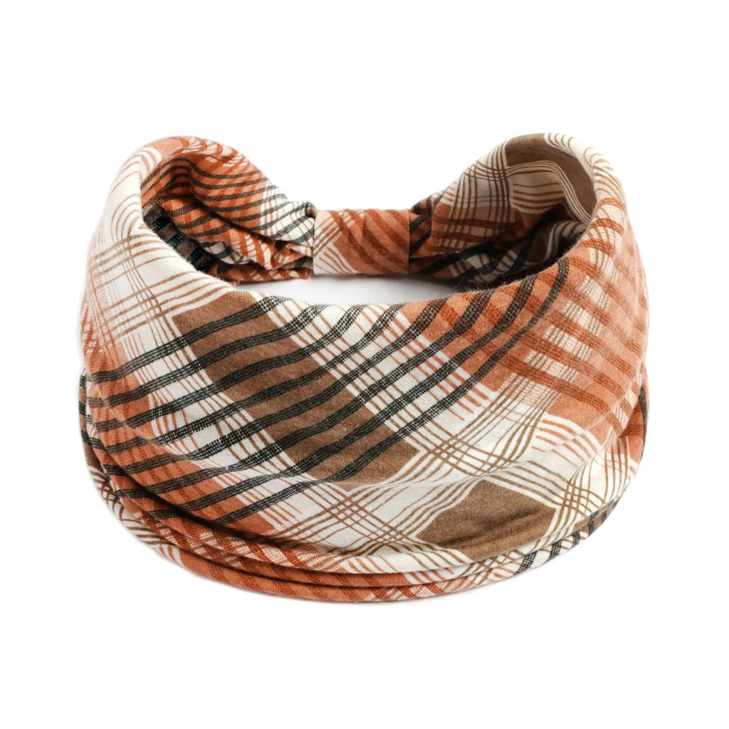 Boho Wide Knot Floral Cotton Headband | Stretch Turban Hair Scarf for Women