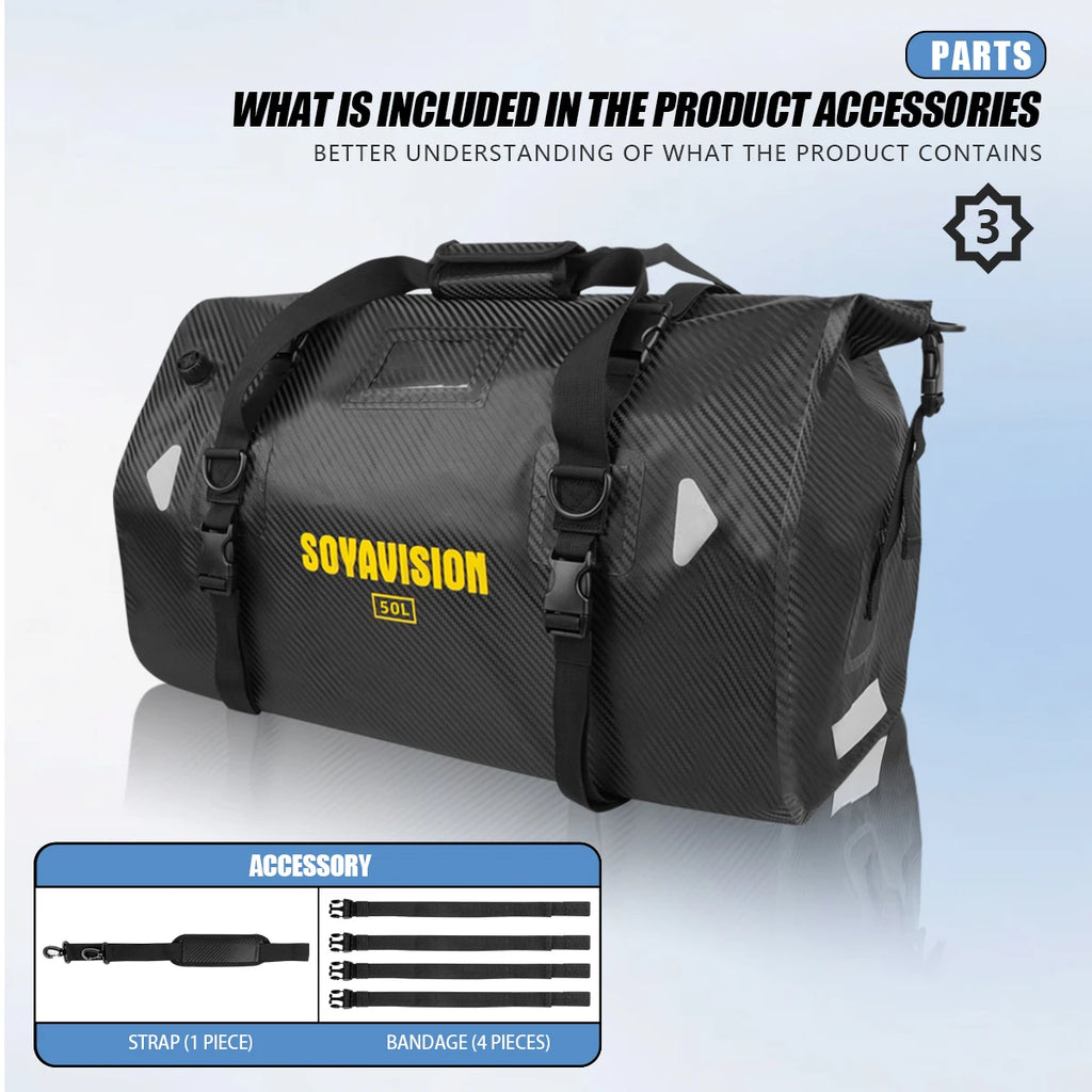 Motorcycle Waterproof Tail Bag Travel Outdoor Dry Luggage Roll Pack Bag 20 /40/66 Motorbike Luggage Backpack Motorcycle Seat Bag