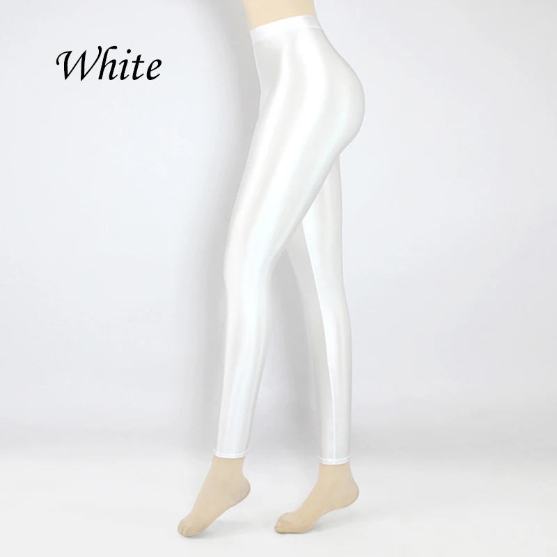 GlossFit™ Satin Shiny Leggings — High-Waist Slim Glossy Yoga Pants for Women