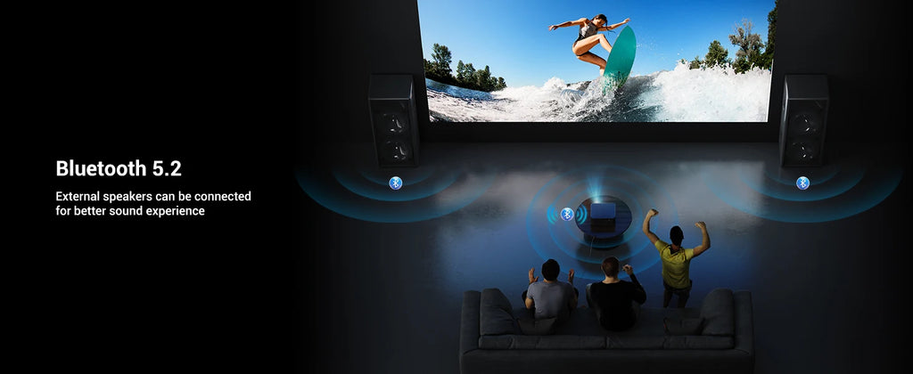 Happrun 4K Home Theater Projector (1500 ANSI, Auto Focus, Wi-Fi & Bluetooth)