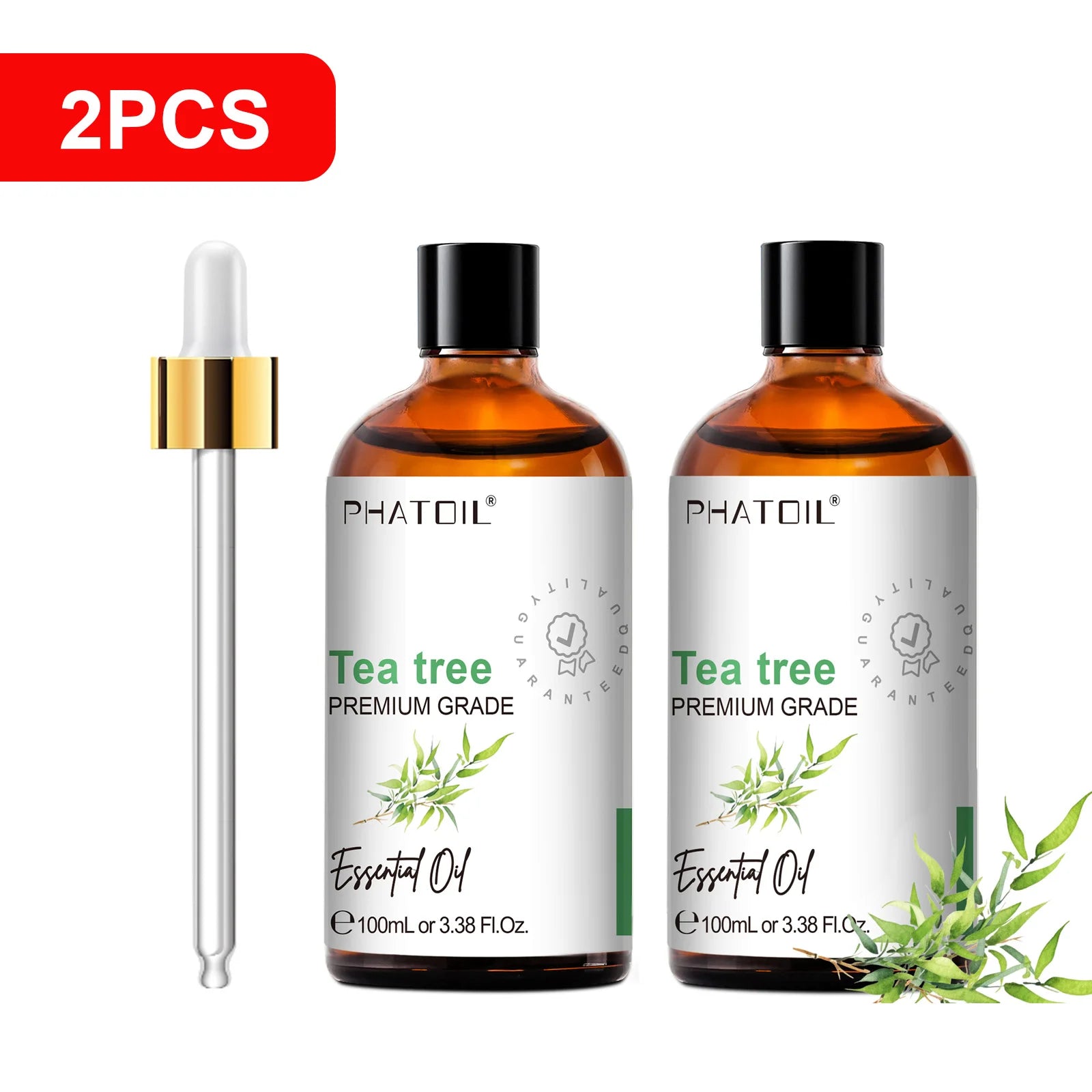PHATOIL 100ml Pure Essential Oil For Skin Eucalyptus Peppermint Vanilla Tea tree Ylang Ylang Bergamot Aromatherapy Essential Oil