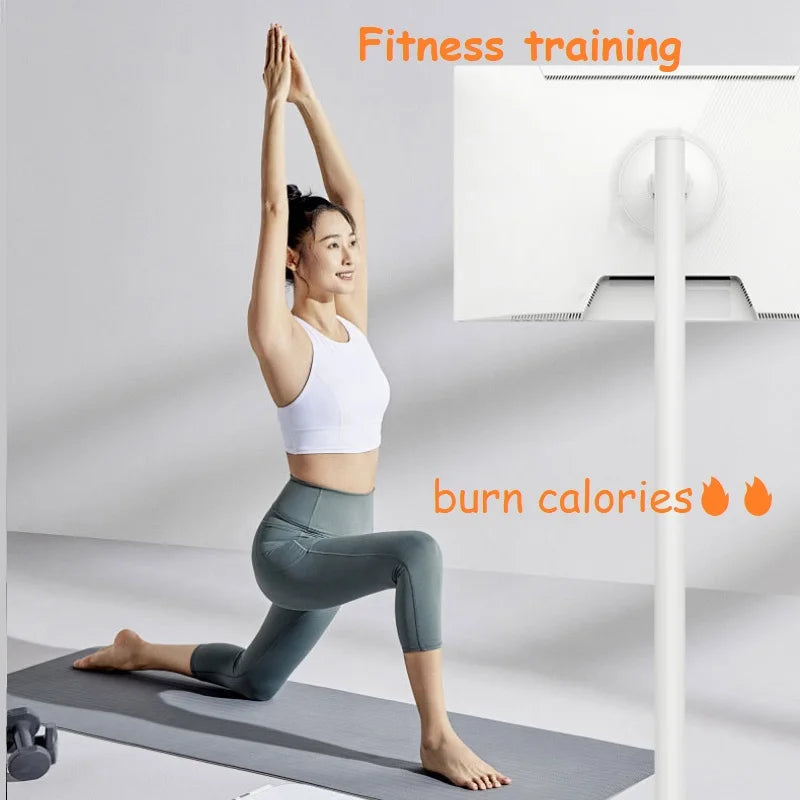 Touch Screen 32 Inch Android Smart TV Stand 10000mAH High-Battery 8+128G 4K UHD Device Rotatable Movable Monitor for Gym Live