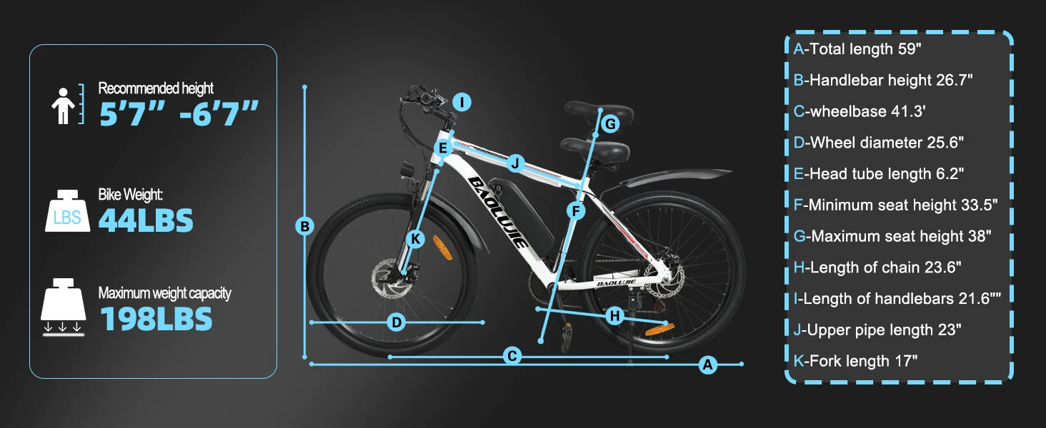 BAOLUJIE DM01 Electric Bike for Adults — 60V 2000W, Up to 42 MPH, Long-Range
