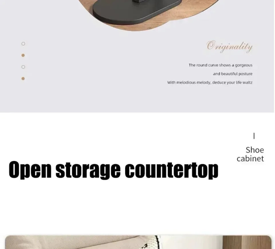 Modern Light Luxury Compact Coffee Table – C-shaped Portable Side Table for Living Room Sofa