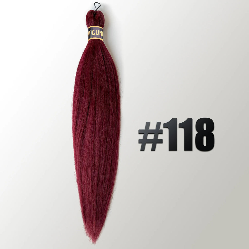 Wigundle Pre-Stretched Braiding Hair — EZ Crochet Yaki Straight (Flame-Retardant Kanekalon)