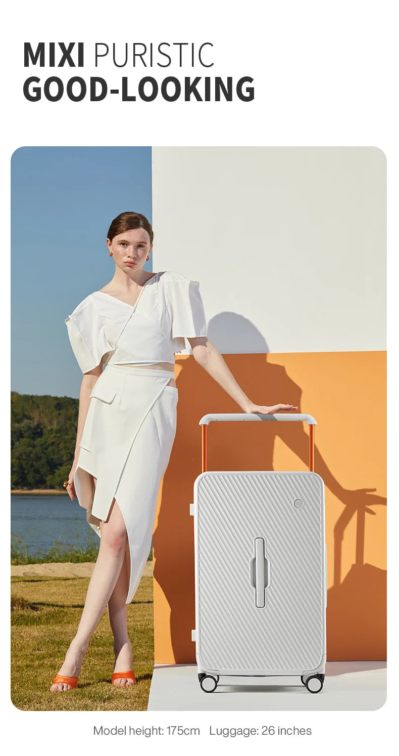 Mixi Large-Capacity Suitcase Trolley Case 26inch Checked in Hardside Rolling Wheels Luggage Wide Handle Travel Suitcases Trunk