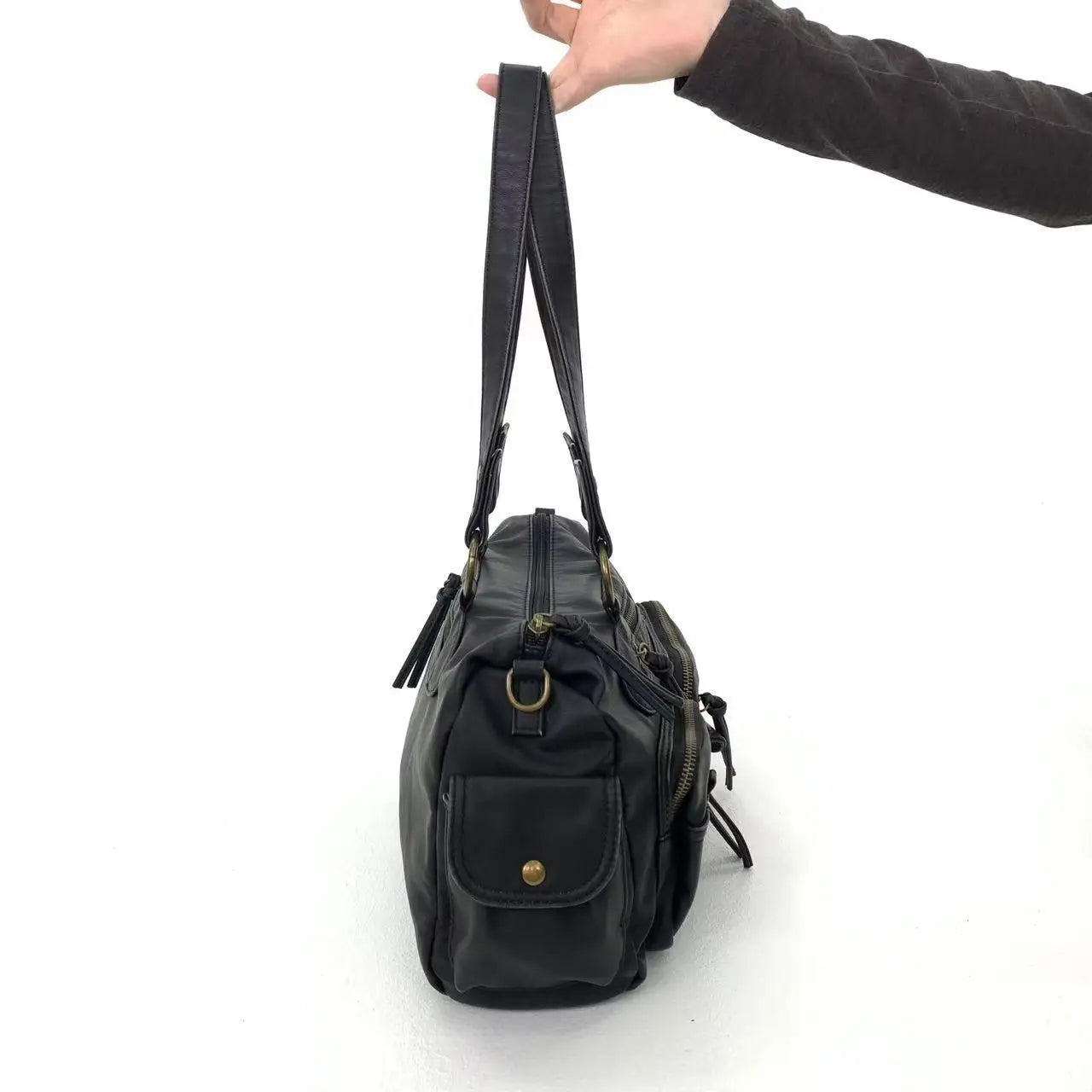 Venn Angel Women Shoulder Bag Fashion Satchel Vintage Top-handle Handbags PU Dumpling Pack Tassel Multi-pockets Shoulder Bags