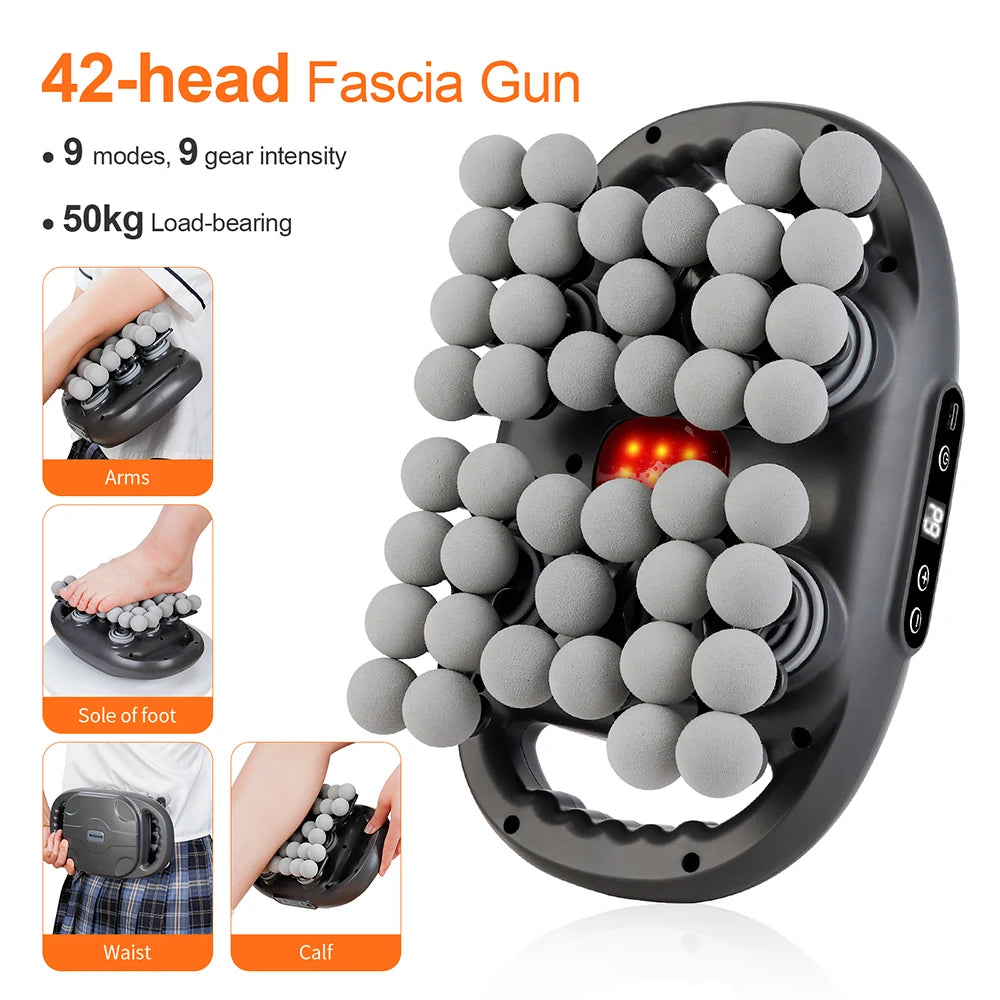 42 Massage Heads Massage Gun Deep Tissue Muscle Wireless High Frequency Vibration Masajeador Body Back Leg Neck Massager