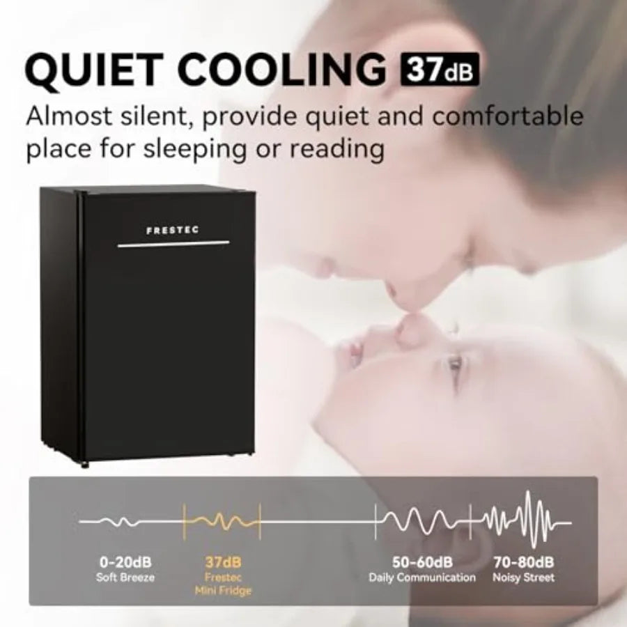 2.6 Cu.Ft Mini Fridge for Bedroom and Office Use Compact Refrigerator with Freezer Compartment Reversible Door Design Adjustabl