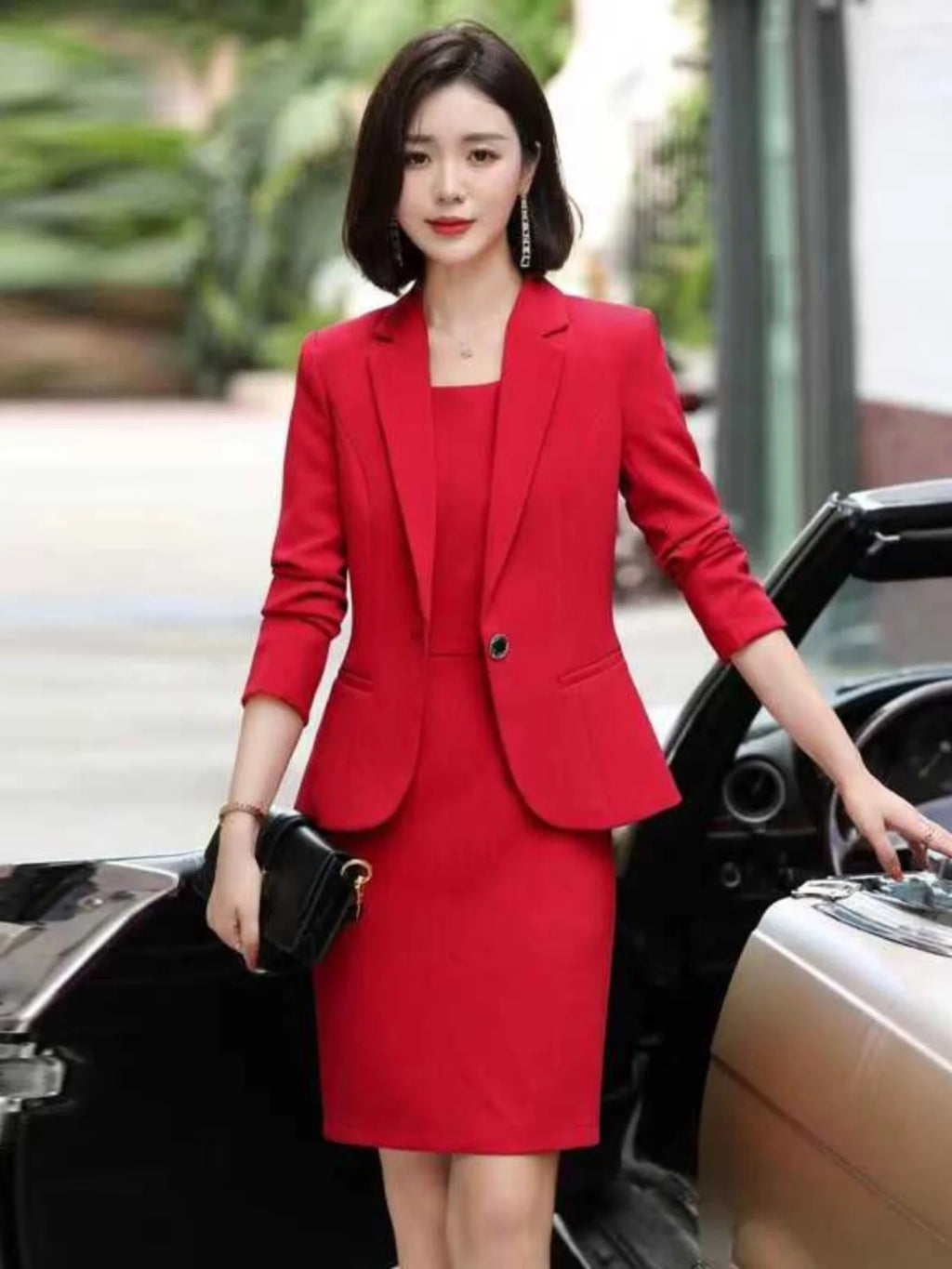 plus Size Profional Suit Set Dr Autumn Outerwear High Waist Slim Fit Two Piece Korean Sle Commute Faion Ensemble