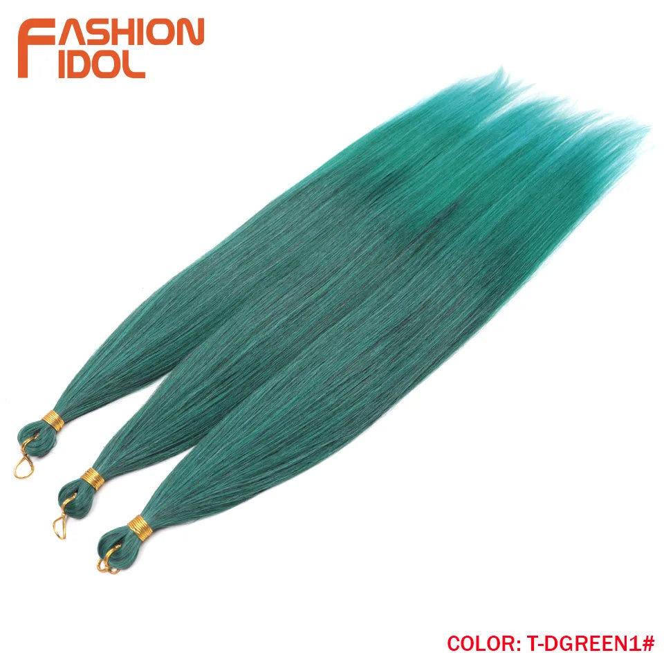 Ariel Straight Hair Bundles Crochet Braids Hair Synthetic 28 Inch 3PCS Braiding Hair Ombre Blonde Yaki Crochet Hair Extensions