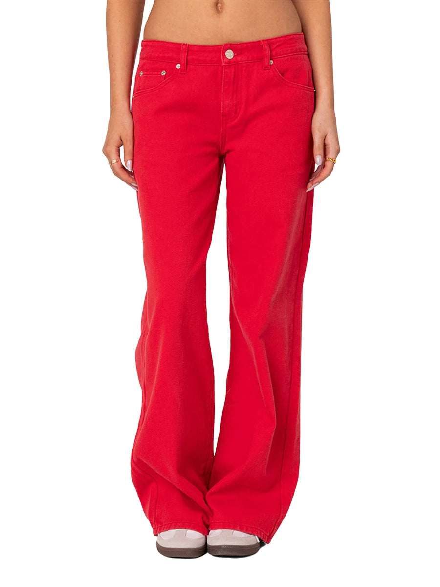 Women’s Wide-Leg Denim Pants – Relaxed Mid-Rise Office-to-Weekend Jeans