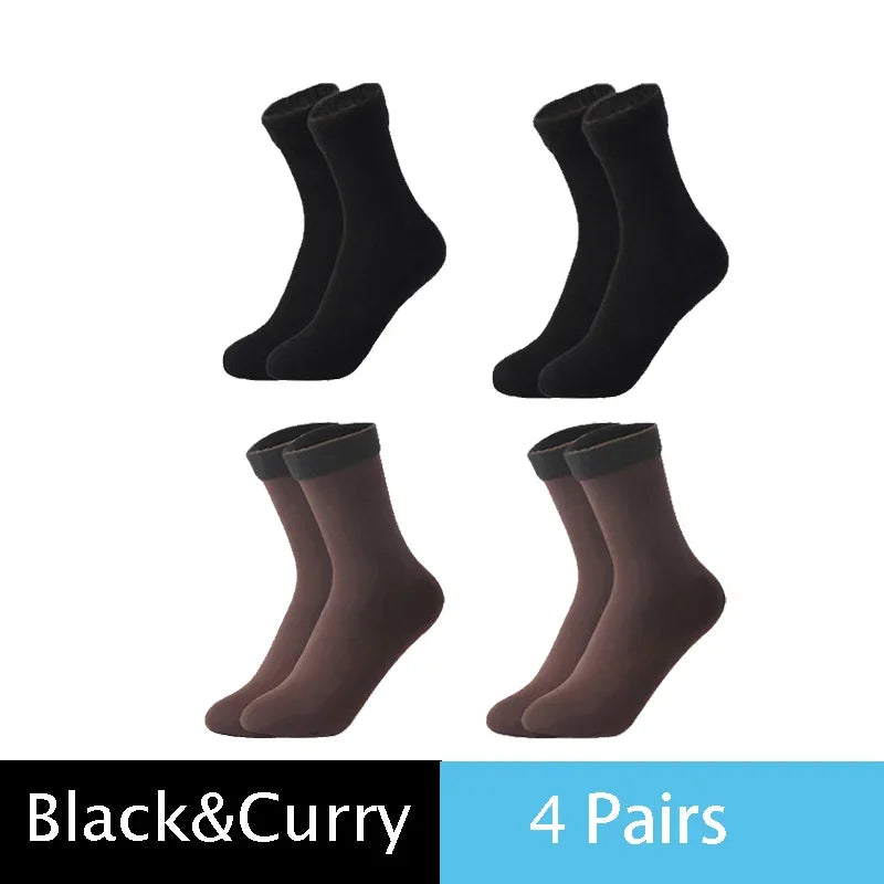 Women’s Thick Knit Mid-Tube Cotton Dress Socks — Solid Color, Soft & Warm Everyday Wear