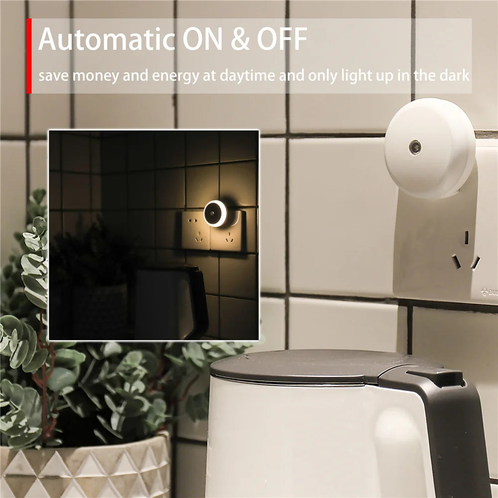 RXSFY Dusk-to-Dawn Plug-In LED Night Light (Auto-Dim)