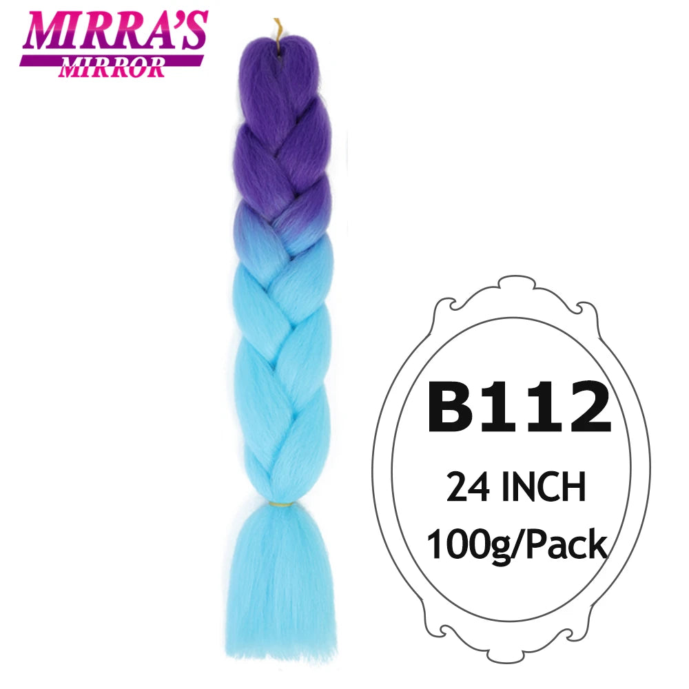 Colorful Jumbo Braiding Hair Extensions For Box Braids Synthetic Hair for Afro Braids Ombre Jumbo Braid Hair DIY Crochet Braid