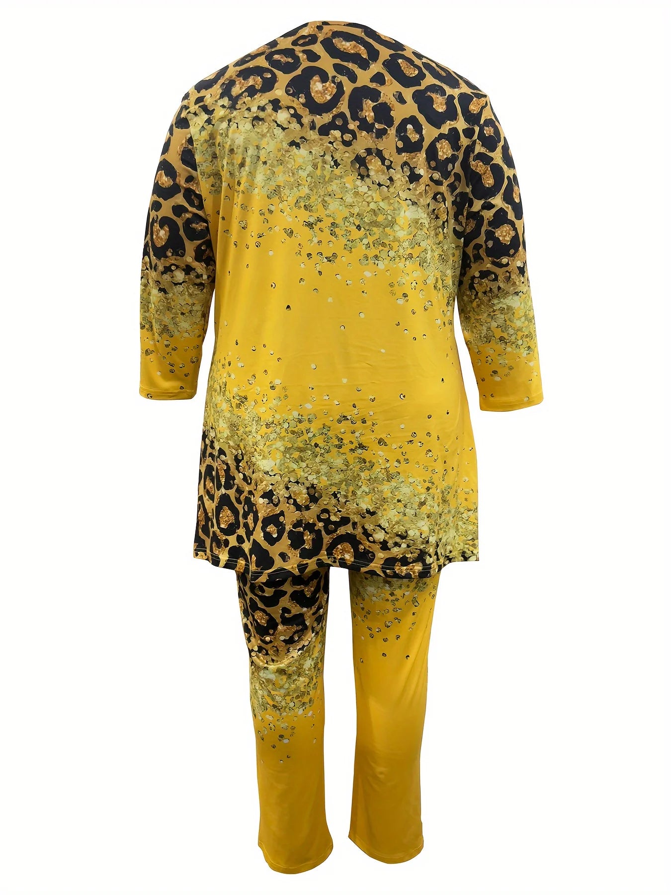 European and American fashion leisure vacation plus size women's suit shirt pants two-piece suit