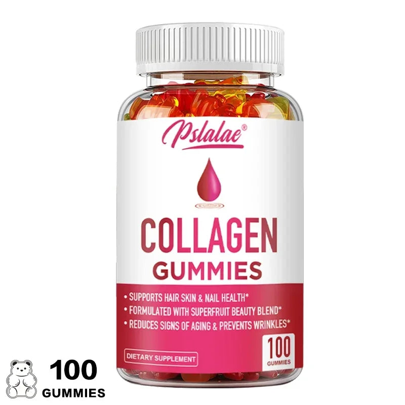 slalae Collagen Gummies – Type I & III for Skin, Hair, Nails & Joint Support | Antioxidant Wellness, Non-GMO (30/60/100 Gummies)
