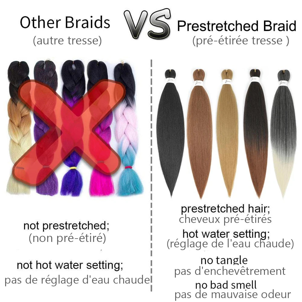 Braiding Hair Pre Stretched Synthetic Braid Extensions Jumbo Braid for Senegalese Passion Twist Box Braid Hair Bundles IPARTY