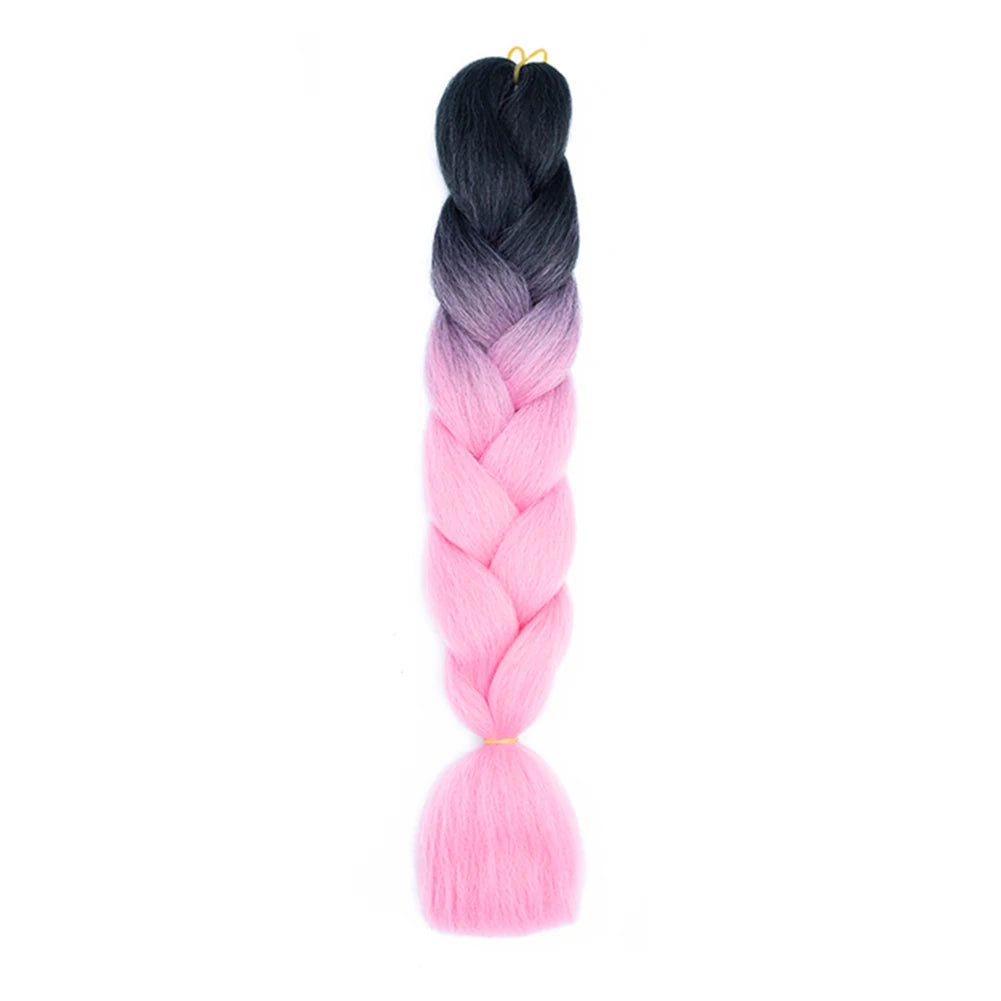Jumbo Braids Extensions — 24" Synthetic Kanekalon Yaki Straight (Afro Ombre Piano Color)
