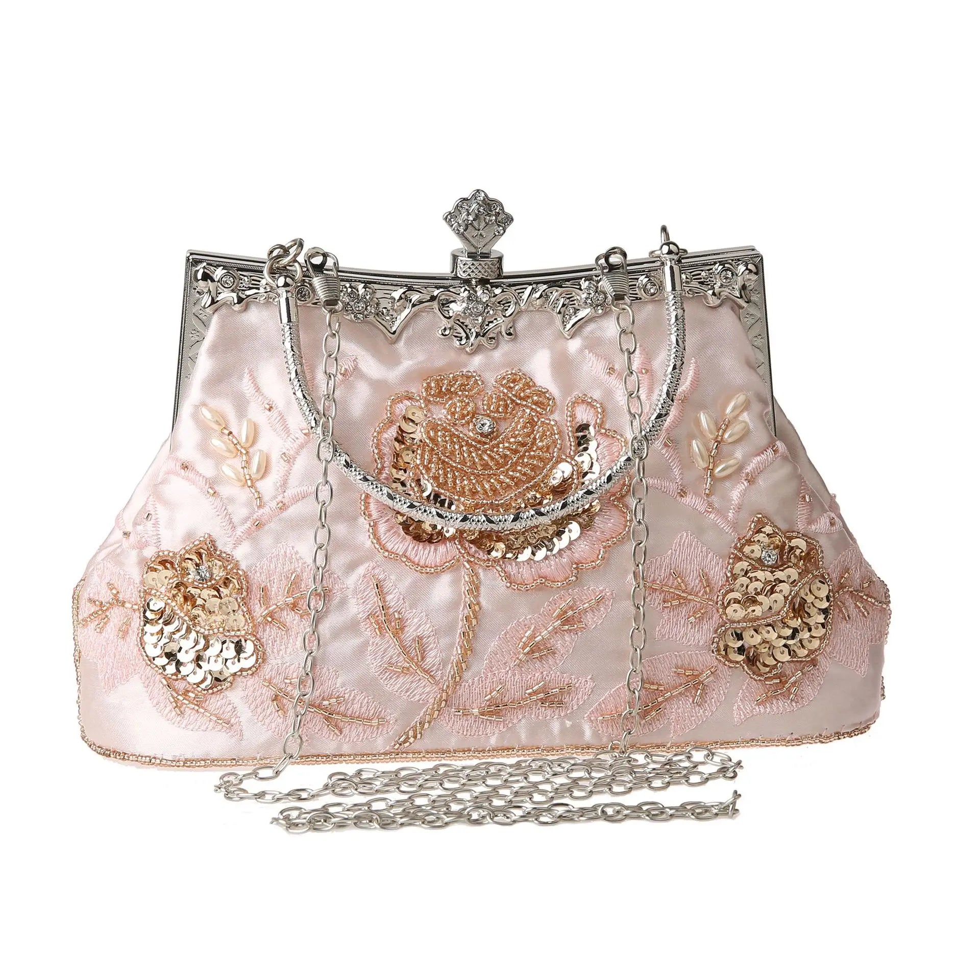 Bead Embroidery Women Evening Bag Diamonds Shell Lady Small Day Clutches Party Dinner Bag Wedding Bridal Pearl Handbags Purse
