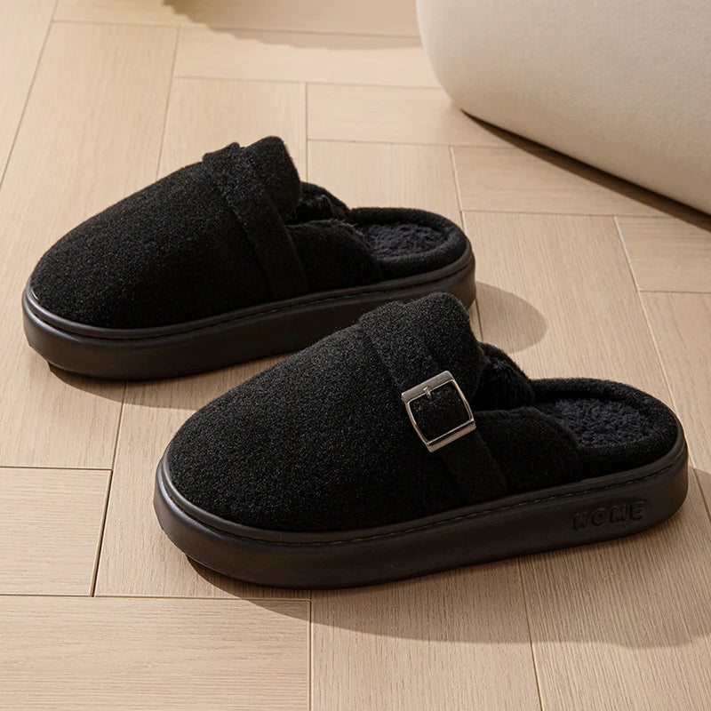 Winter Women's Slippers Home Plush Luxury Designer Woman Shoes Indoor Fluffy Fashion Platform Fuzzy Fur Slides Elegant Flat Soft