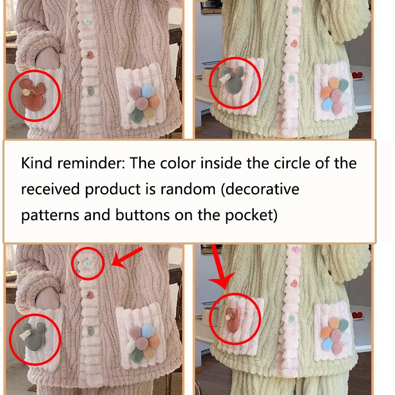 Women’s Flannel Cardigan Pajama Set – Soft Winter Lounge Top & Pants