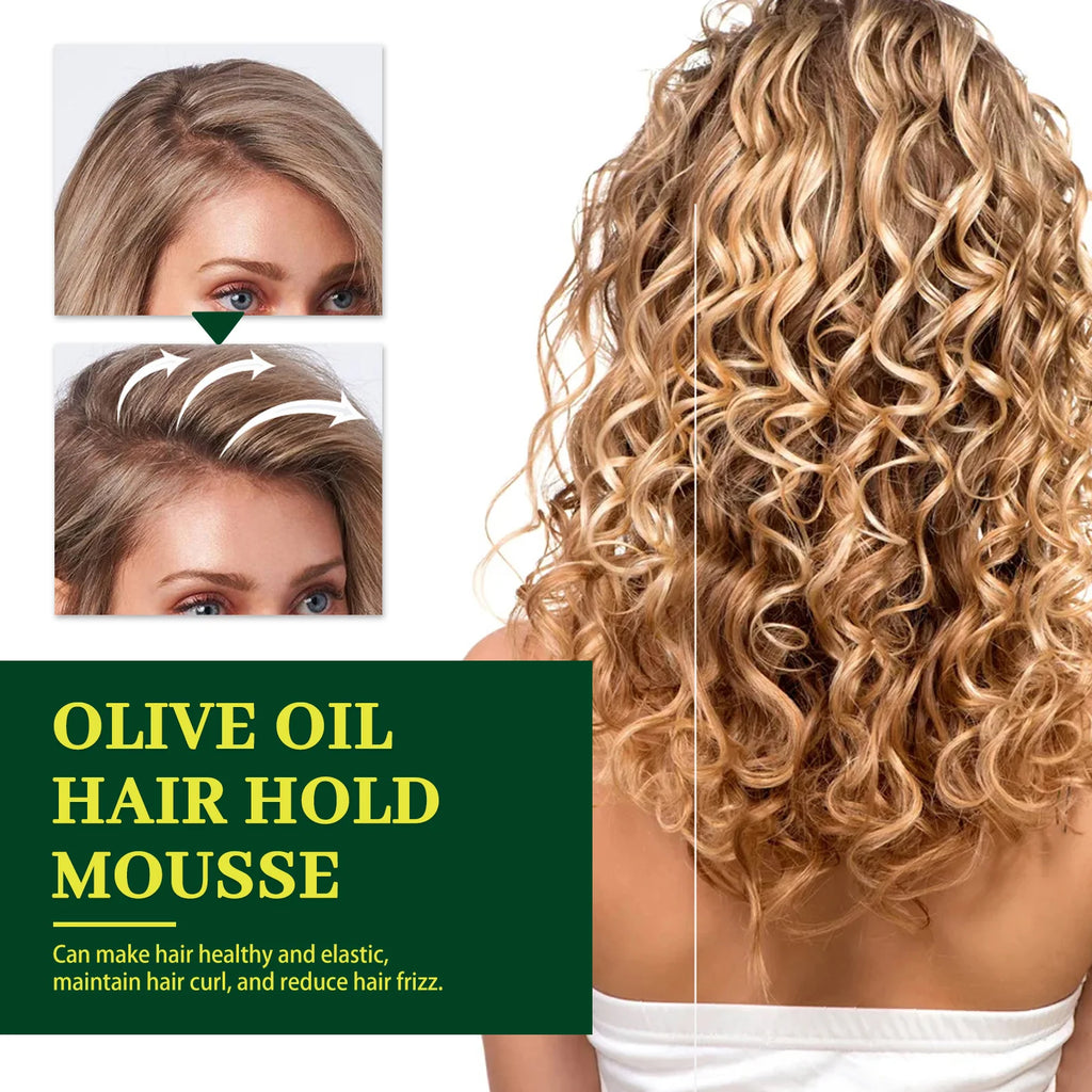 EELHOE Olive Oil Hair Hold Mousse — Anti-Frizz, Curl Defining & Nourishing Styling Foam (60 ml)
