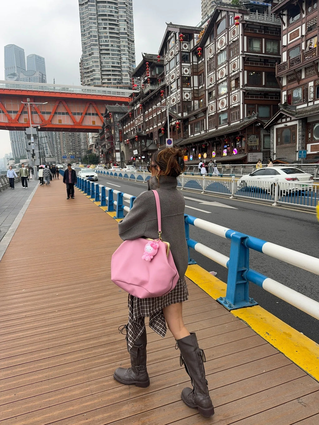 Fashion Large Kisslock Clutch Bag for Women Designer Clip Shell Women Shoulder Bags Luxury Soft Pu Leather Pink Color Handbags