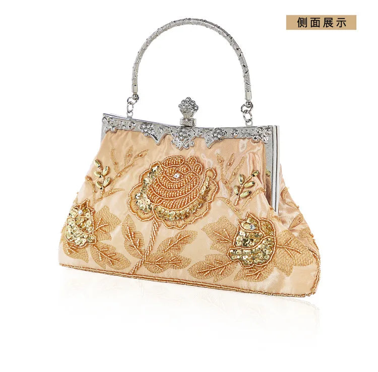 Retro Handmade Beaded Embroidered Dinner Bag Chic Festive Bride Bolsos Lujosos Marcas Famosas Luxury Designer Bags High Quality