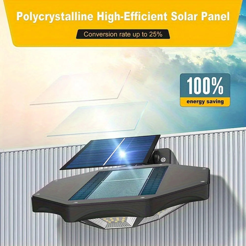 Solar Motion Sensor Flood Light (Octagonal, Adjustable Head)