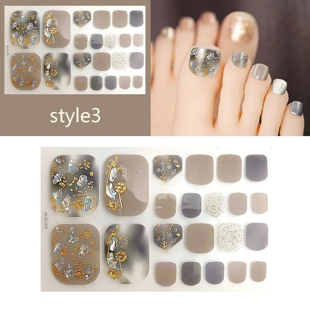 Beauty & Health False Nails Stripe Self-adhesive Waterproof Foot Decorations Manicure Decals Fresh Style Toe Nail Stickers