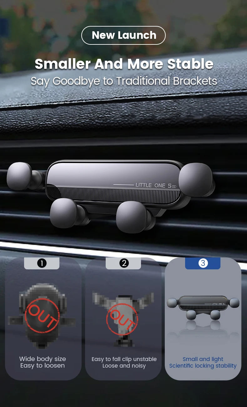 Gravity Car Phone Holder Air Vent Mount Cell Phone Holder in Car Mobile Support For iPhone 13 12 Xiaomi Universal GPS Stand