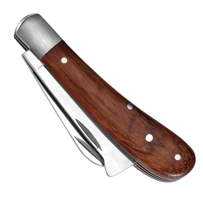 Folding Grafting Knife – Wooden Handle Fruit Tree Grafting Tool