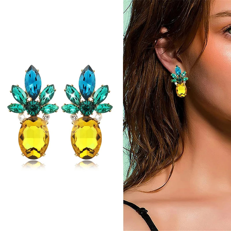 Colorful Pineapple Drop Earrings | Fun Acrylic Fruit Jewelry for Women & Girls