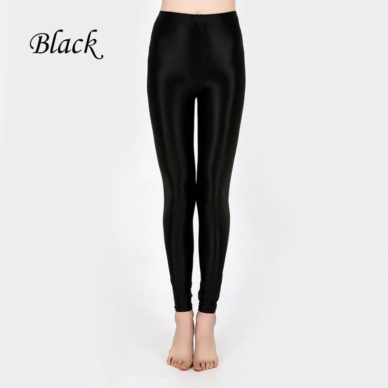 GlossFit™ Satin Shiny Leggings — High-Waist Slim Glossy Yoga Pants for Women