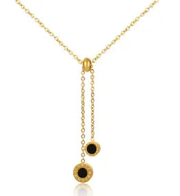 Merci Girl 18K Gold-Plated Triple-Layer Pendant Necklace — Stainless Steel, Waterproof & Colorfast