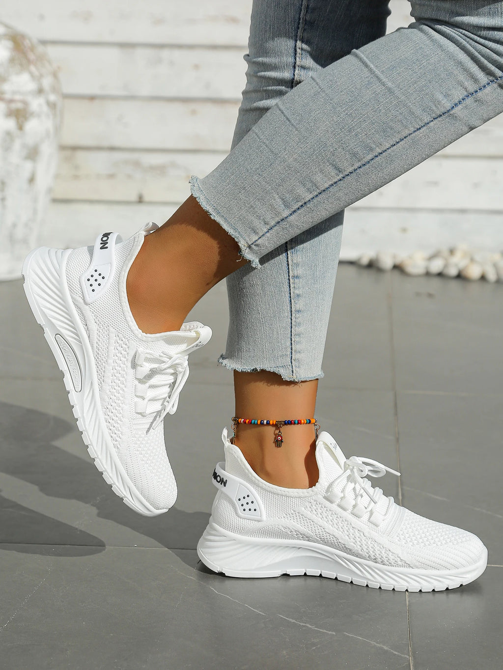 Women’s Casual Fly-Weaving Sneakers (SA1806) — Lightweight, Breathable Lace-Up | Fall 2025 Trend