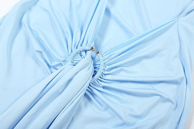 Weird Puss Ruched Elegant Maxi Dress Women Daily Casual Fashion Skinny Full Sleeve Solid Gown Midnight Prom Party Long Bodycon