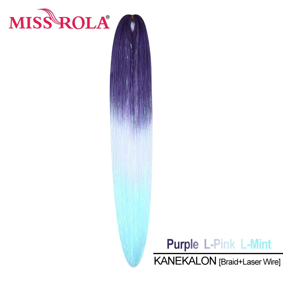 Miss Rola Synthetic 22 Inch 60G Kanekalon Hair Tinsel Wire Jumbo Braid Yaki Straight Hair Extension Twist Braid Bulk Wholesale